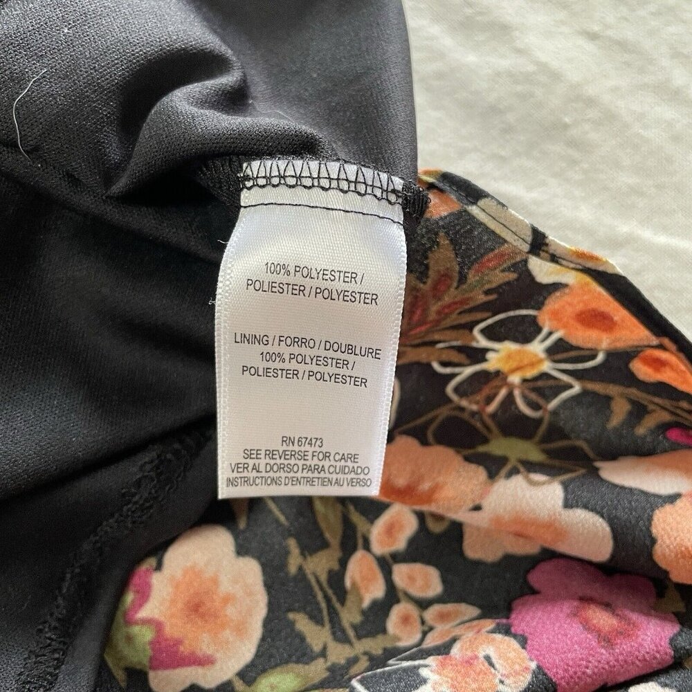 Melonie T Womens 3/4 Sleeve Floral Fit & Flare Midi Dress Petite 14‎ Black Spice - Picture 7 of 12